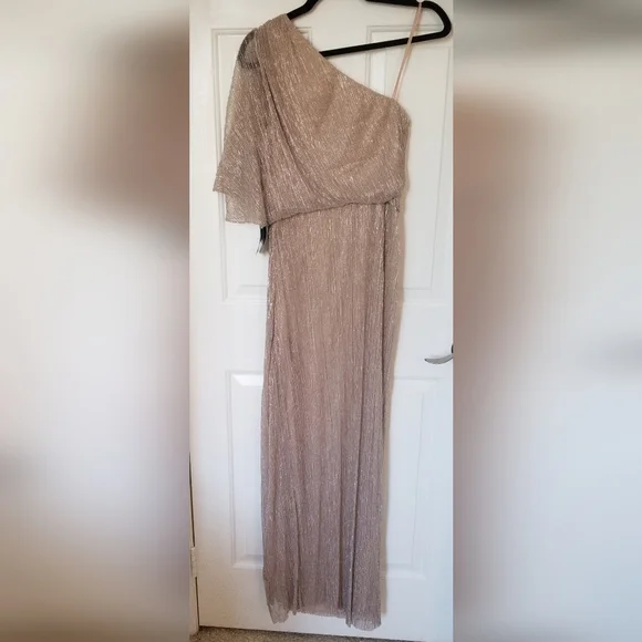 Adriana Papell Formal Metallic Mesh Gown - Picture 5 of 6